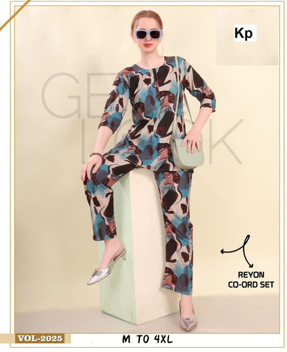 Vol 2025 Kp Reyon Co Ord Set Wholesaler Gujarat