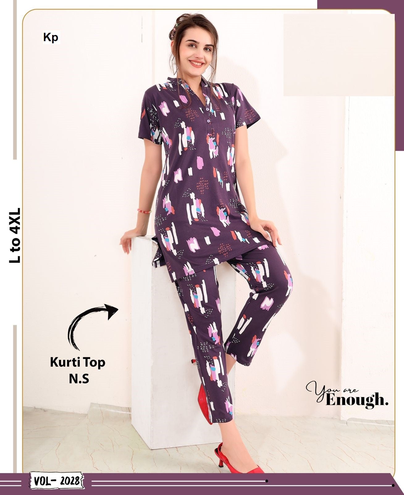 Vol 2028 Kp Hosiery Kurta Night Suits Wholesale Rate
