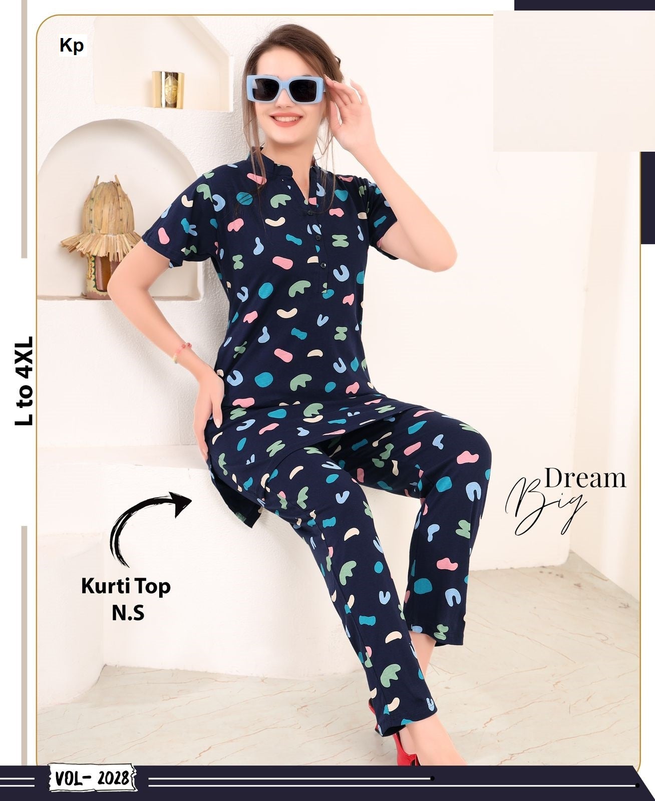 Vol 2028 Kp Hosiery Kurta Night Suits Wholesale Rate