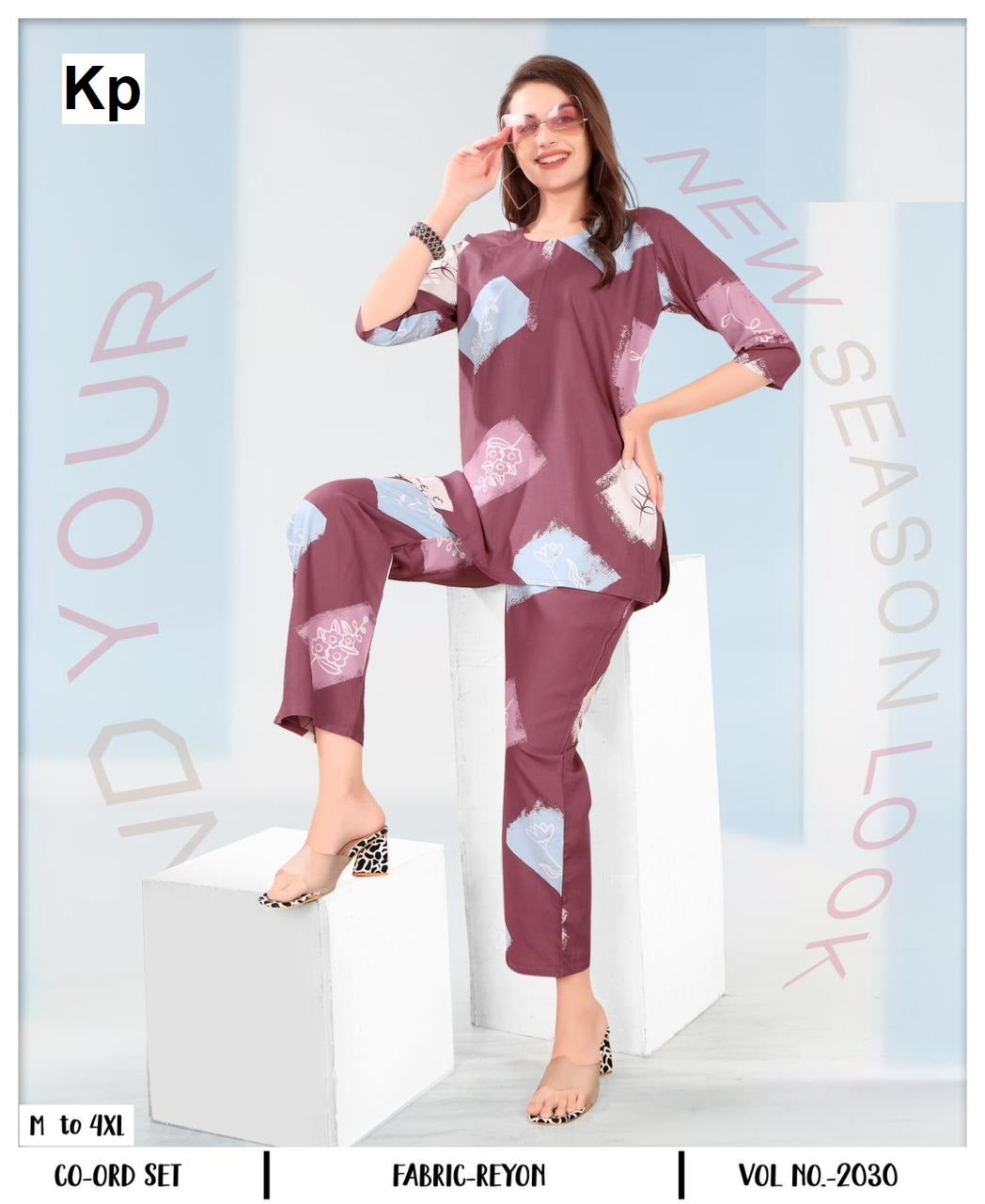Vol 2030 Kp Reyon Co Ord Set Manufacturer