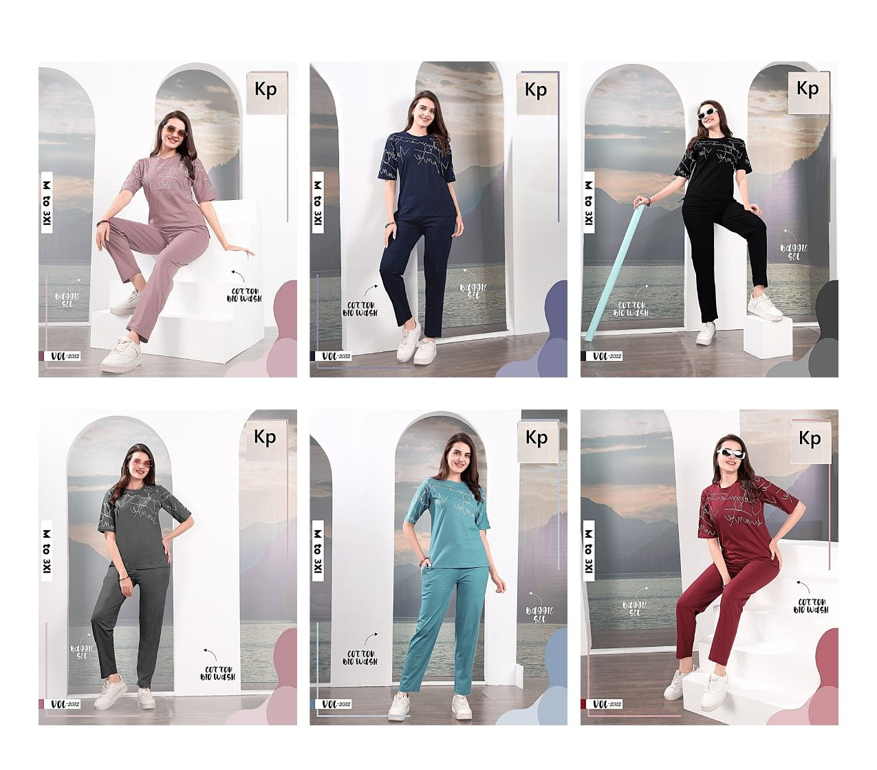 Vol 2032 Kp Cotton Biowashed Pyjama Night Suits Wholesale Price