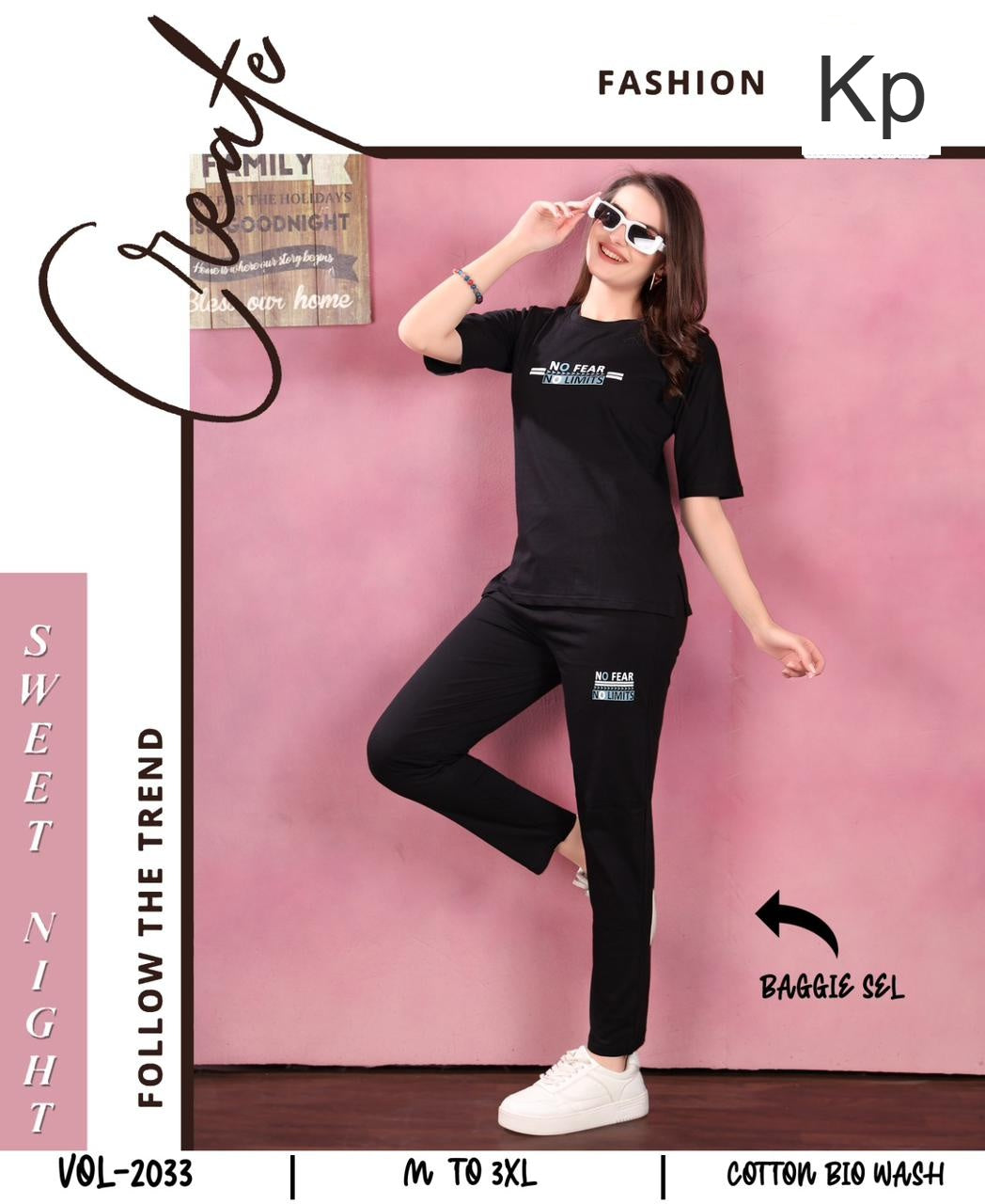 Vol 2033 Kp Cotton Biowashed Pyjama Night Suits Wholesaler Ahmedabad