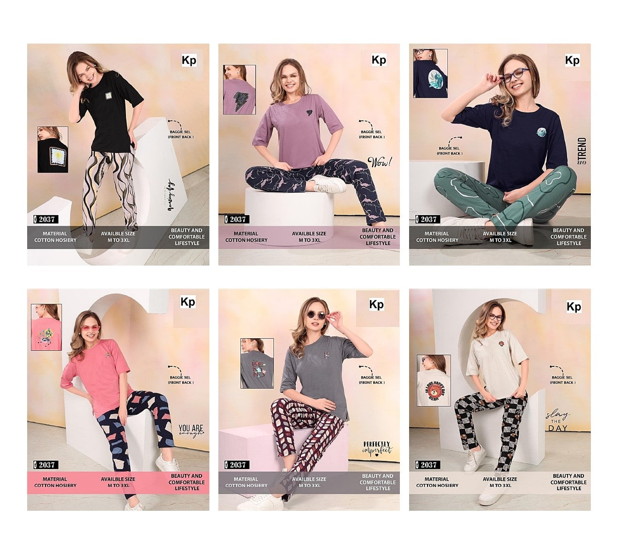 Vol 2037 Kp Cotton Pyjama Night Suits Wholesale Rate