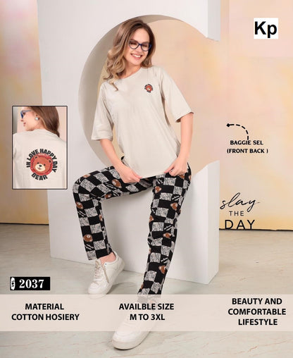 Vol 2037 Kp Cotton Pyjama Night Suits Wholesale Rate