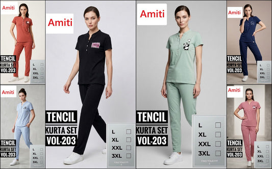 Vol 203 Amiti Tencil Kurta Night Suits Wholesale Rate