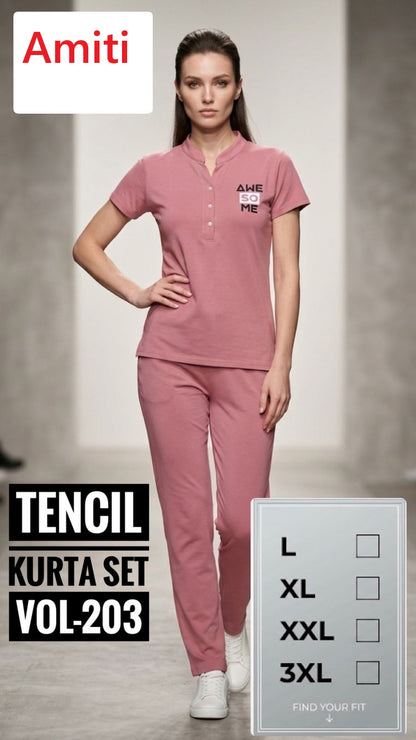 Vol 203 Amiti Tencil Kurta Night Suits Wholesale Rate