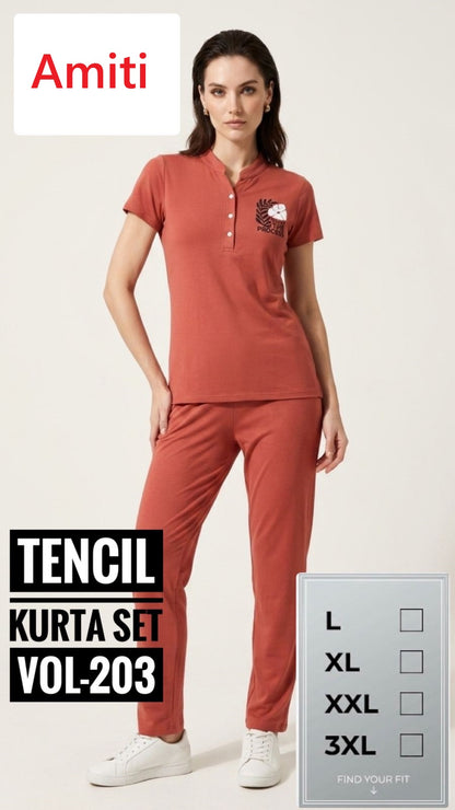 Vol 203 Amiti Tencil Kurta Night Suits Wholesale Rate