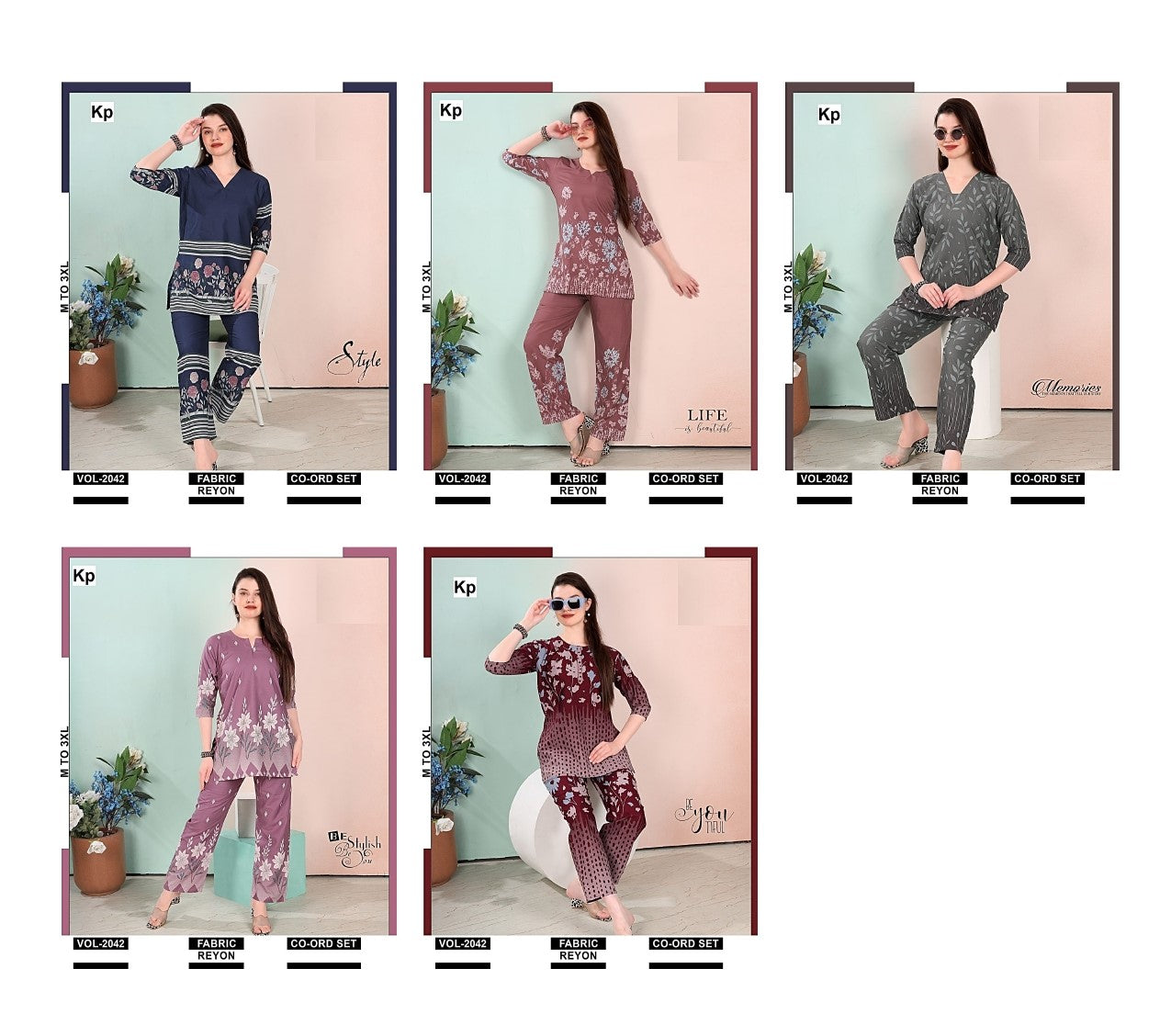 Vol 2042 Kp Rayon Co Ord Set Manufacturer Gujarat