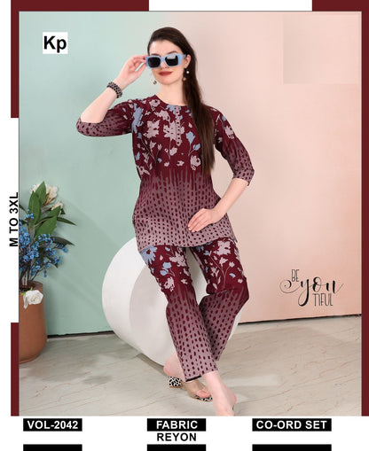 Vol 2042 Kp Rayon Co Ord Set Manufacturer Gujarat