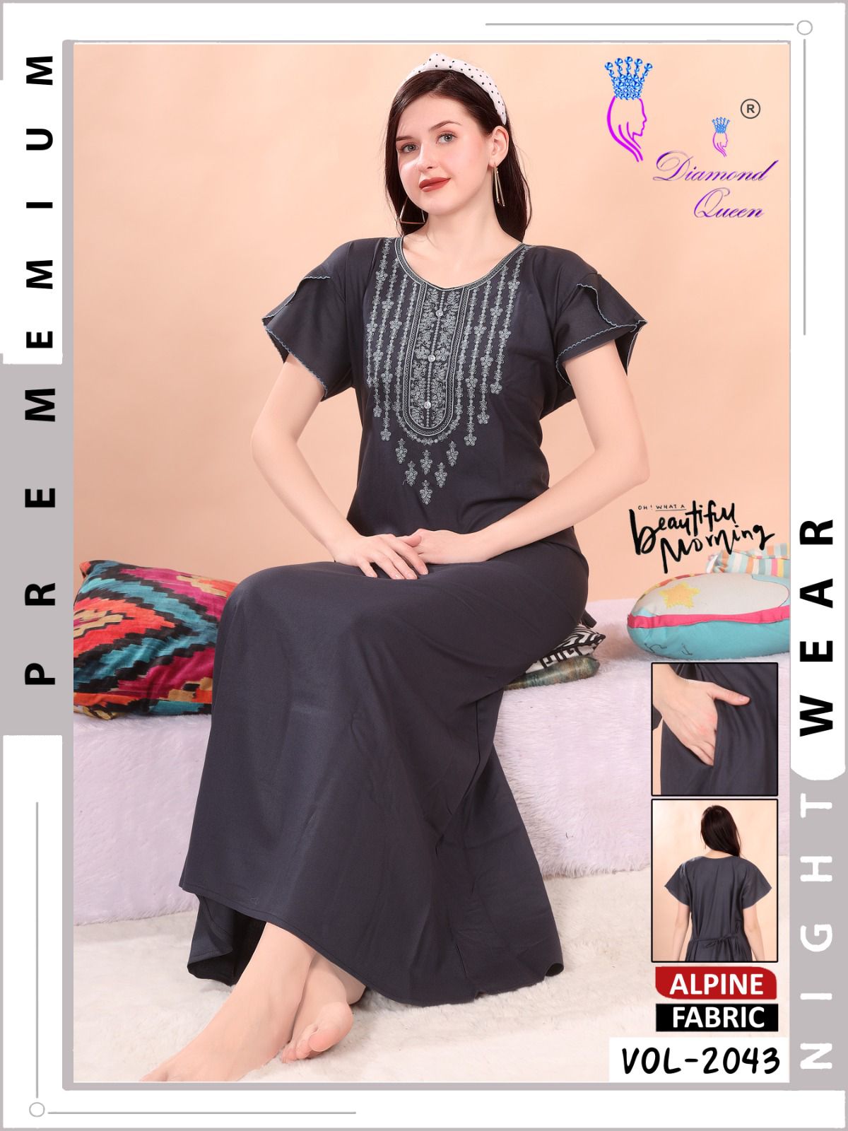 Vol 2043 Diamond Queen Alpine Night Gowns Wholesaler Gujarat