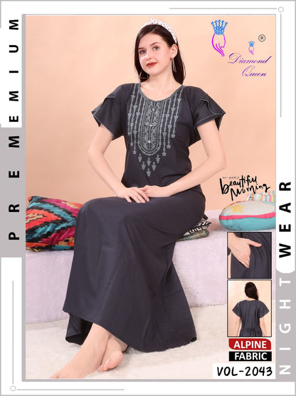 Vol 2043 Diamond Queen Alpine Night Gowns Wholesaler Gujarat