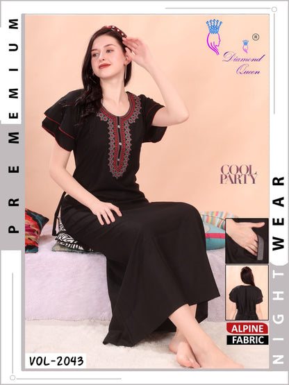 Vol 2043 Diamond Queen Alpine Night Gowns Wholesaler Gujarat
