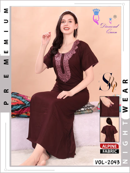 Vol 2043 Diamond Queen Alpine Night Gowns Wholesaler Gujarat