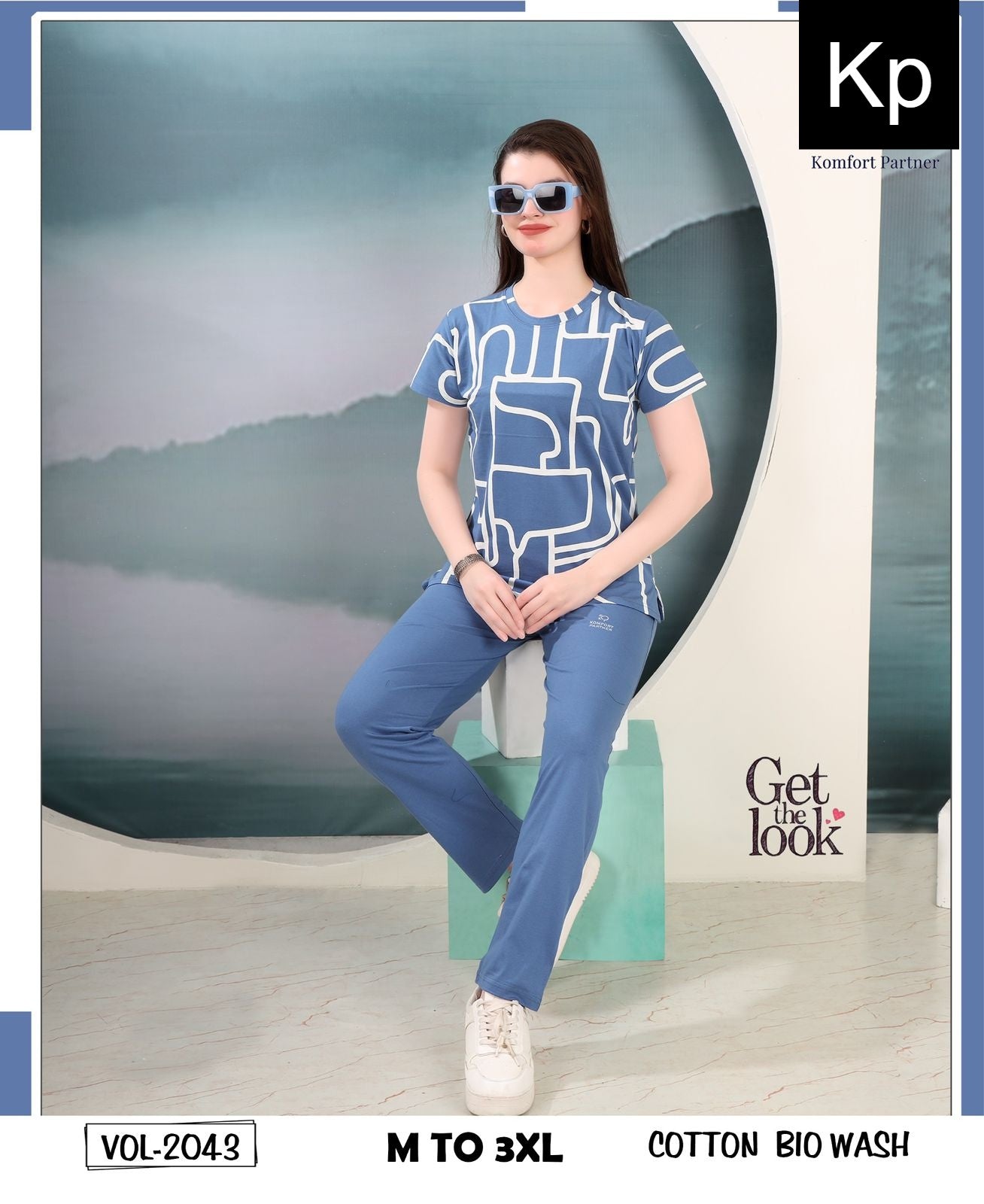 Vol 2043 Kp Cotton Biowashed Pyjama Night Suits Wholesale Price