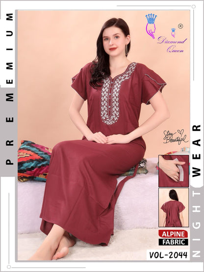 वॉल्यूम 2044 डायमंड क्वीन अल्पाइन नाइट गाउन निर्यातक अहमदाबाद