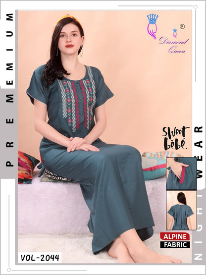 वॉल्यूम 2044 डायमंड क्वीन अल्पाइन नाइट गाउन निर्यातक अहमदाबाद