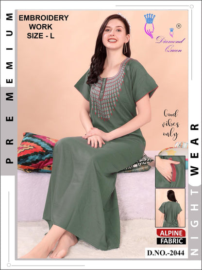 वॉल्यूम 2044 डायमंड क्वीन अल्पाइन नाइट गाउन निर्यातक अहमदाबाद