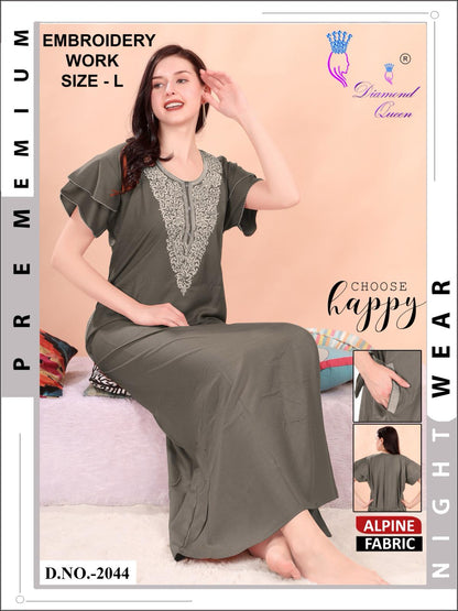 वॉल्यूम 2044 डायमंड क्वीन अल्पाइन नाइट गाउन निर्यातक अहमदाबाद