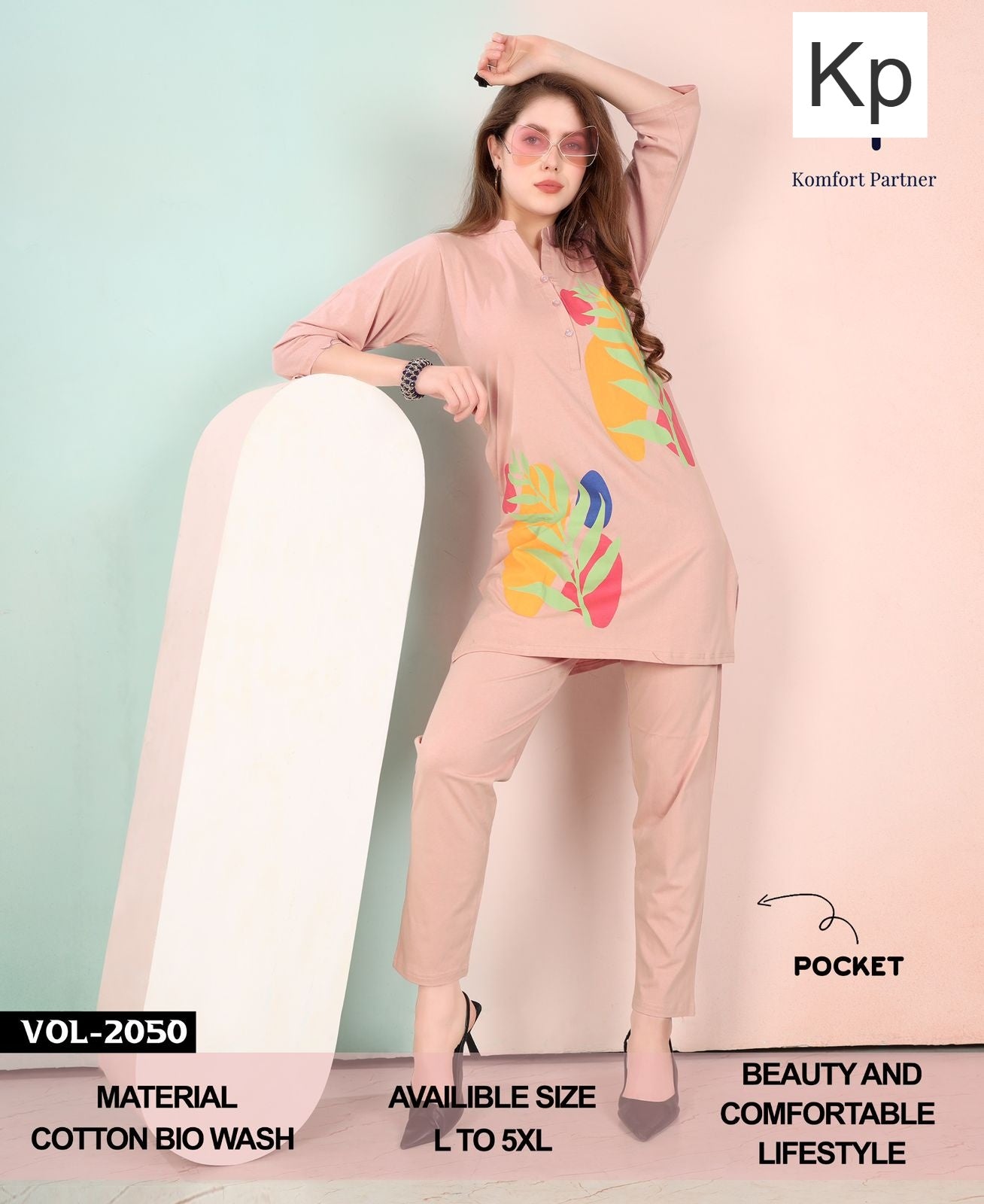 Vol 2050 Kp Cotton Kurta Night Suits Supplier India