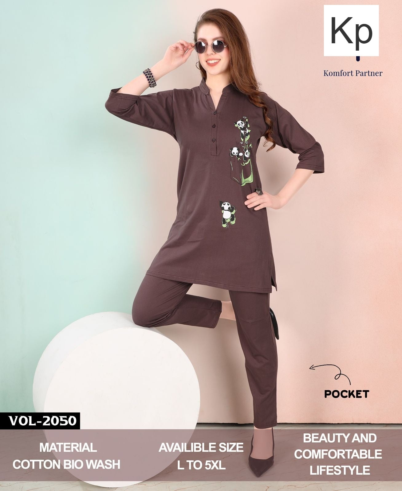 Vol 2050 Kp Cotton Kurta Night Suits Supplier India