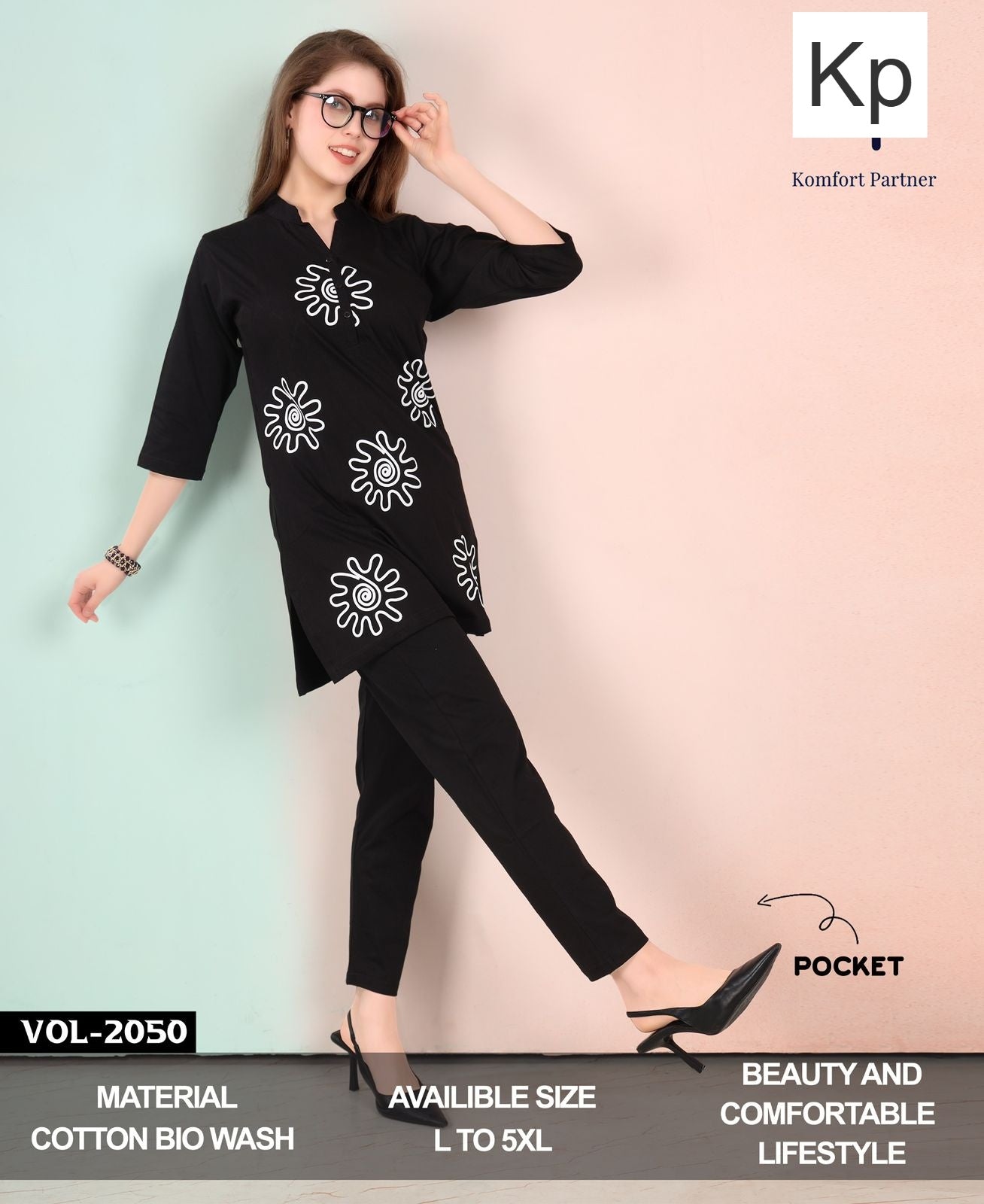Vol 2050 Kp Cotton Kurta Night Suits Supplier India