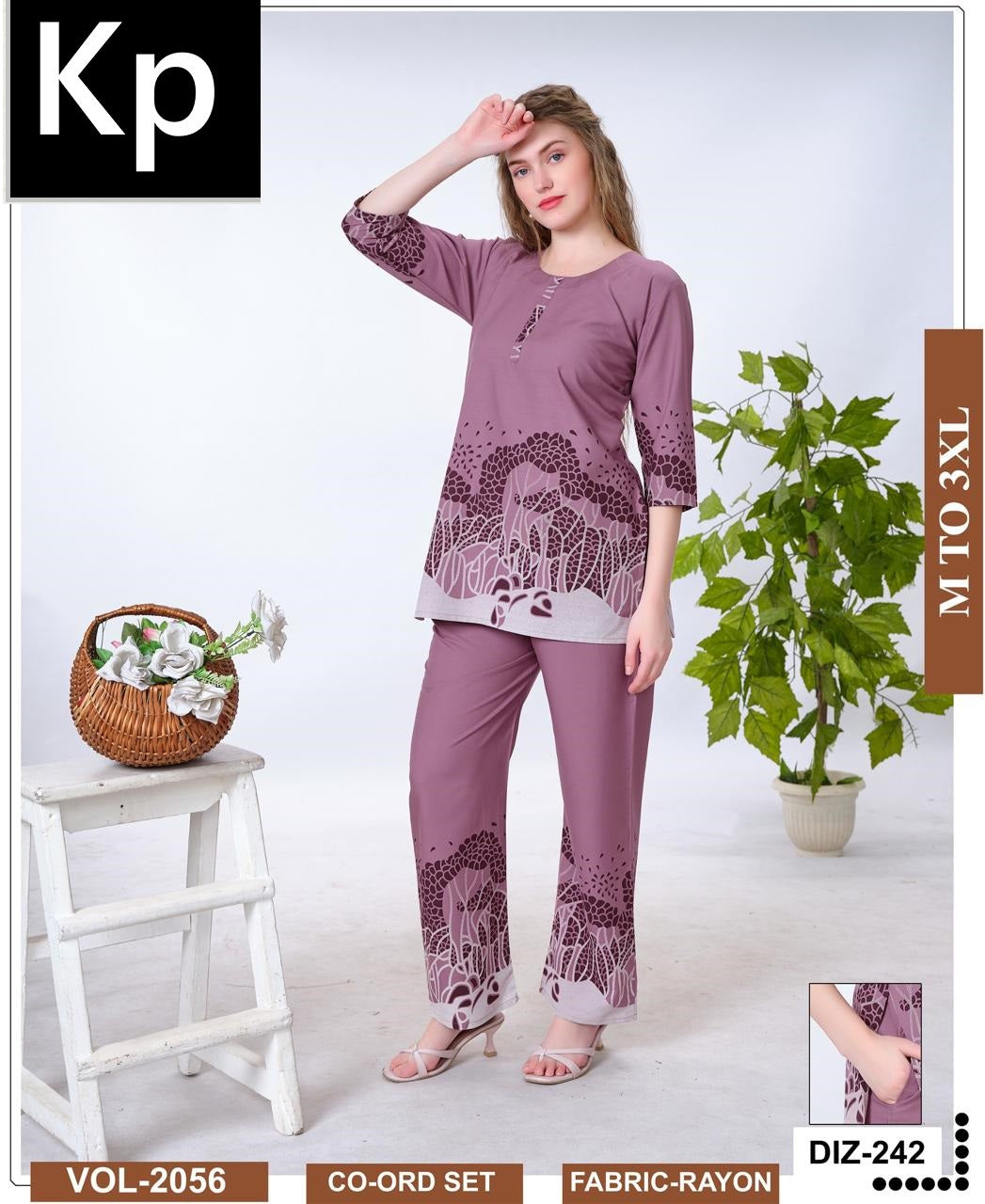 Vol 2056 Kp Rayon 22Kg Co Ord Set Wholesale Price