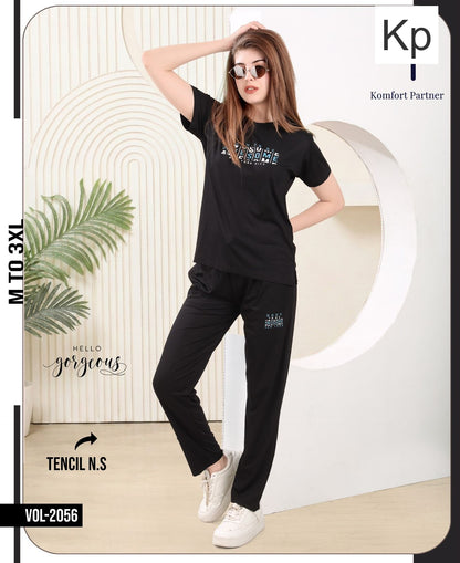 Vol 2056 Kp Tencil Pyjama Night Suits Wholesale