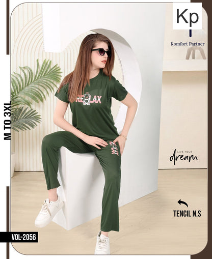 Vol 2056 Kp Tencil Pyjama Night Suits Wholesale