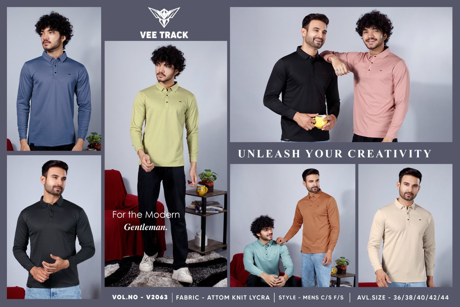 Vol 2063 Vee Track Knit Mens Tshirts Wholesale Price