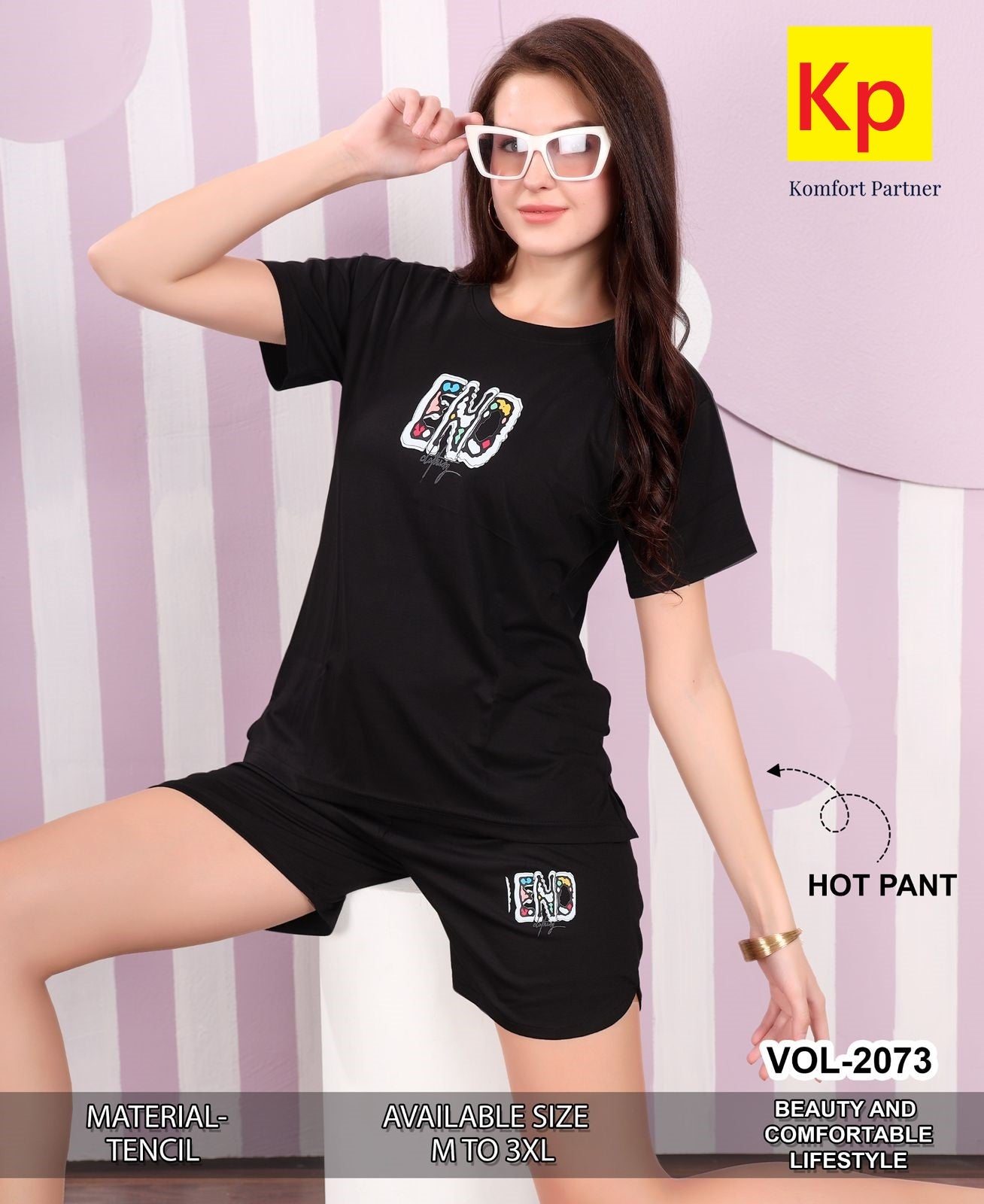 Vol 2073 Kp Tencil Shorts Night Suits Supplier Ahmedabad