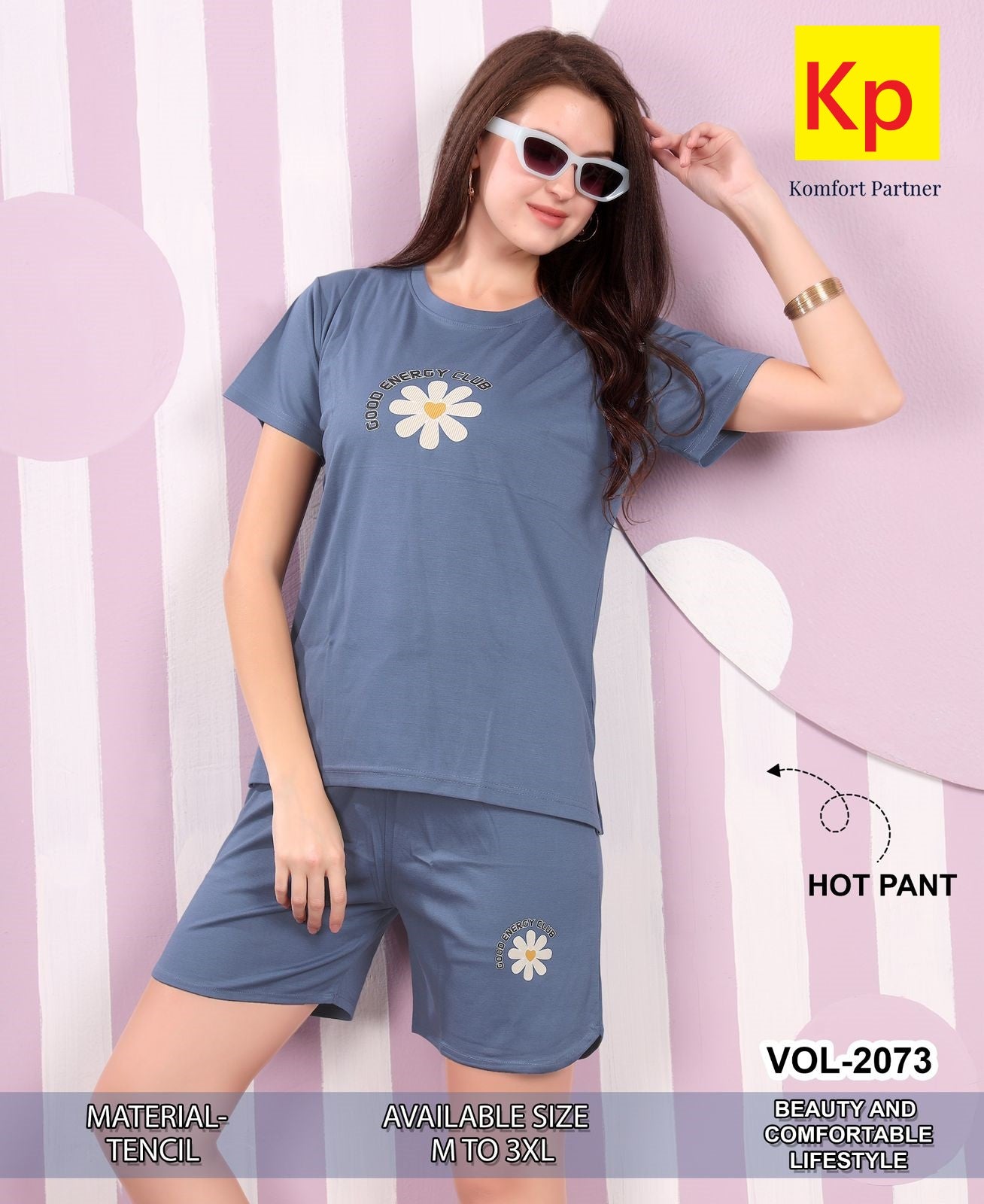 Vol 2073 Kp Tencil Shorts Night Suits Supplier Ahmedabad
