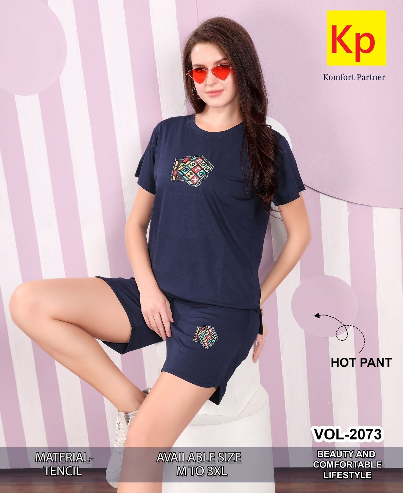 Vol 2073 Kp Tencil Shorts Night Suits Supplier Ahmedabad