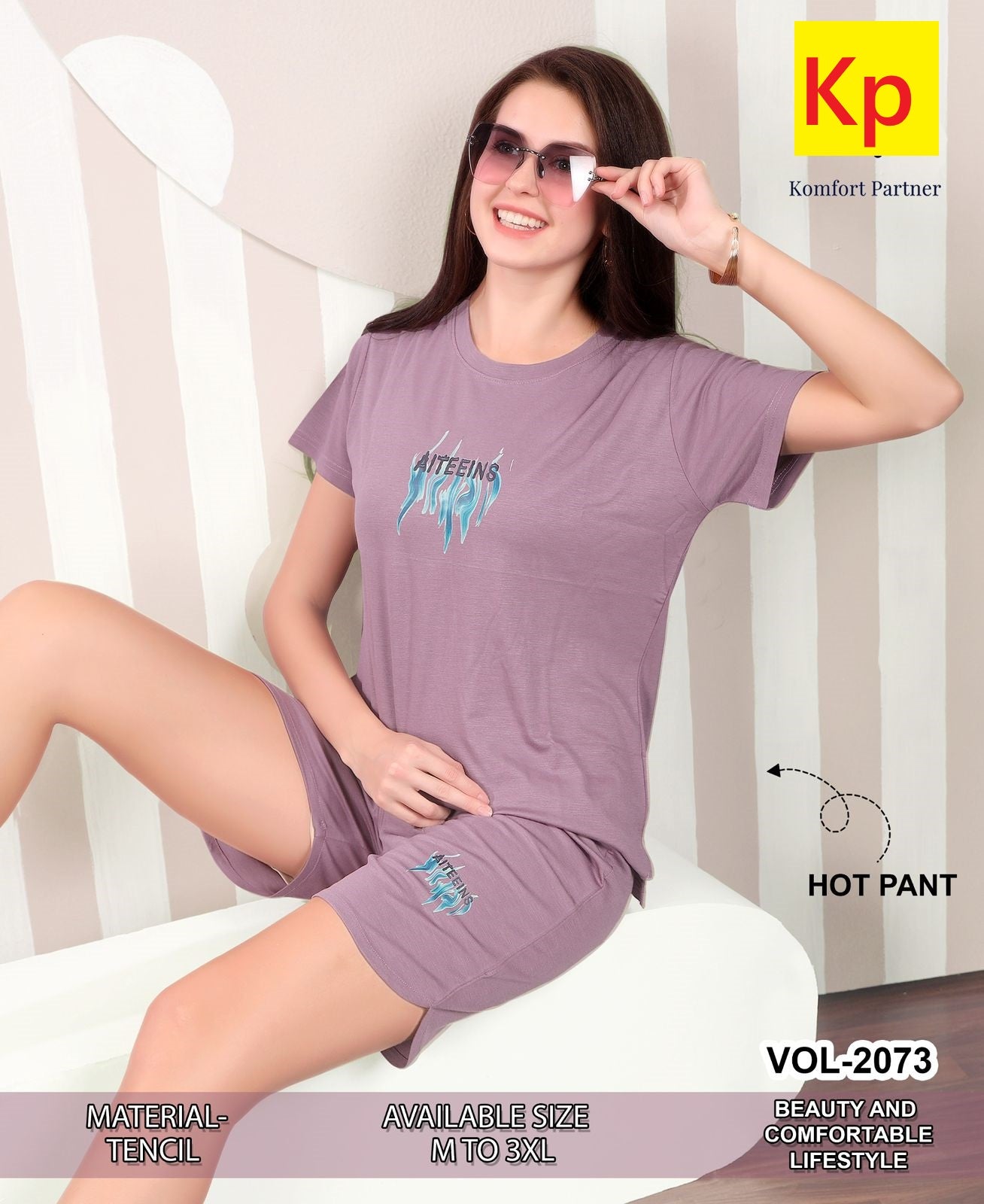 Vol 2073 Kp Tencil Shorts Night Suits Supplier Ahmedabad