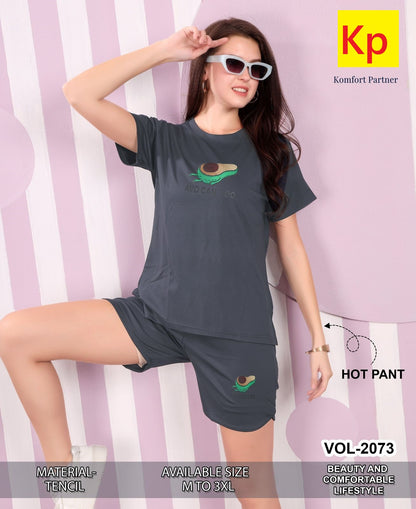 Vol 2073 Kp Tencil Shorts Night Suits Supplier Ahmedabad