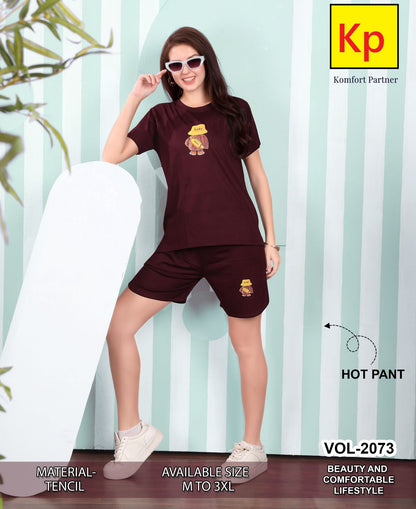 Vol 2073 Kp Tencil Shorts Night Suits Supplier Ahmedabad