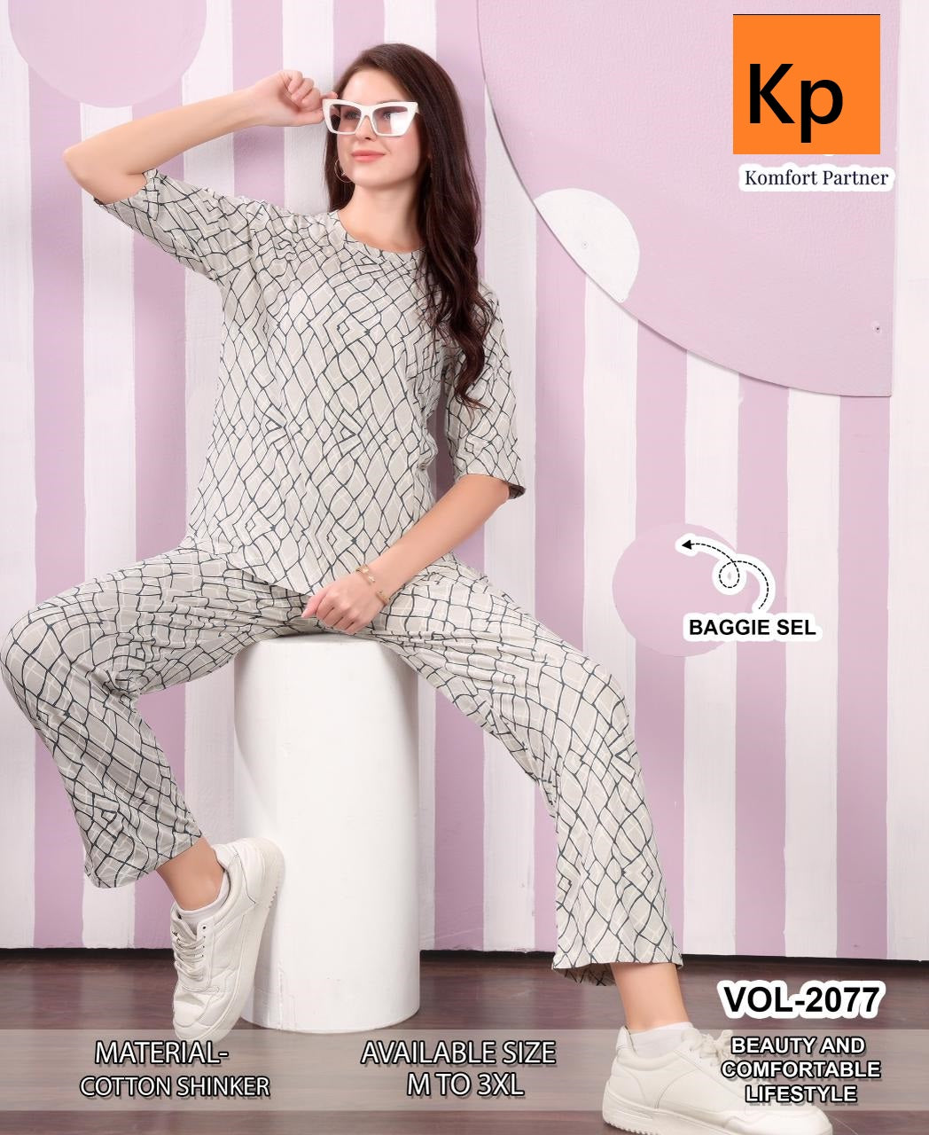 Vol 2077 Kp Cotton Pyjama Night Suits Wholesaler Gujarat