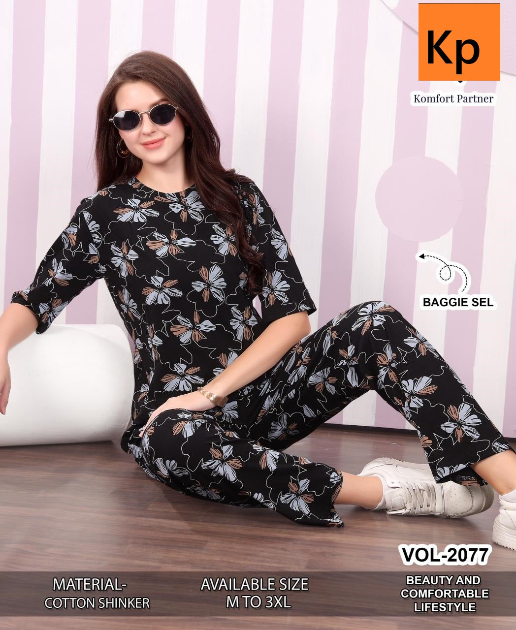 Vol 2077 Kp Cotton Pyjama Night Suits Wholesaler Gujarat