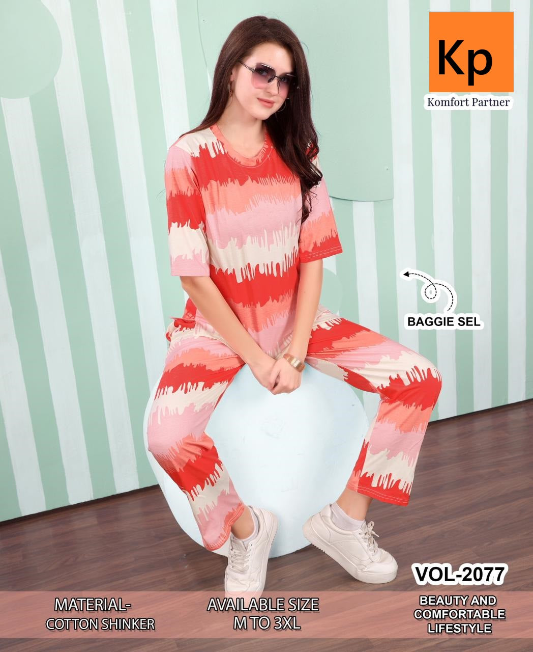 Vol 2077 Kp Cotton Pyjama Night Suits Wholesaler Gujarat