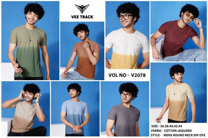 Vol 2078 Vee Track Cotton Jacquard Mens Tshirts Wholesale Price