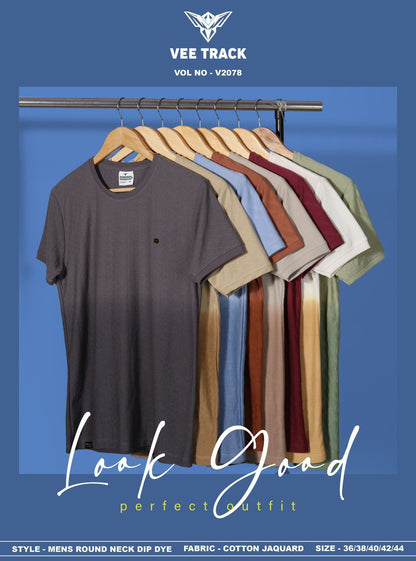 Vol 2078 Vee Track Cotton Jacquard Mens Tshirts Wholesale Price