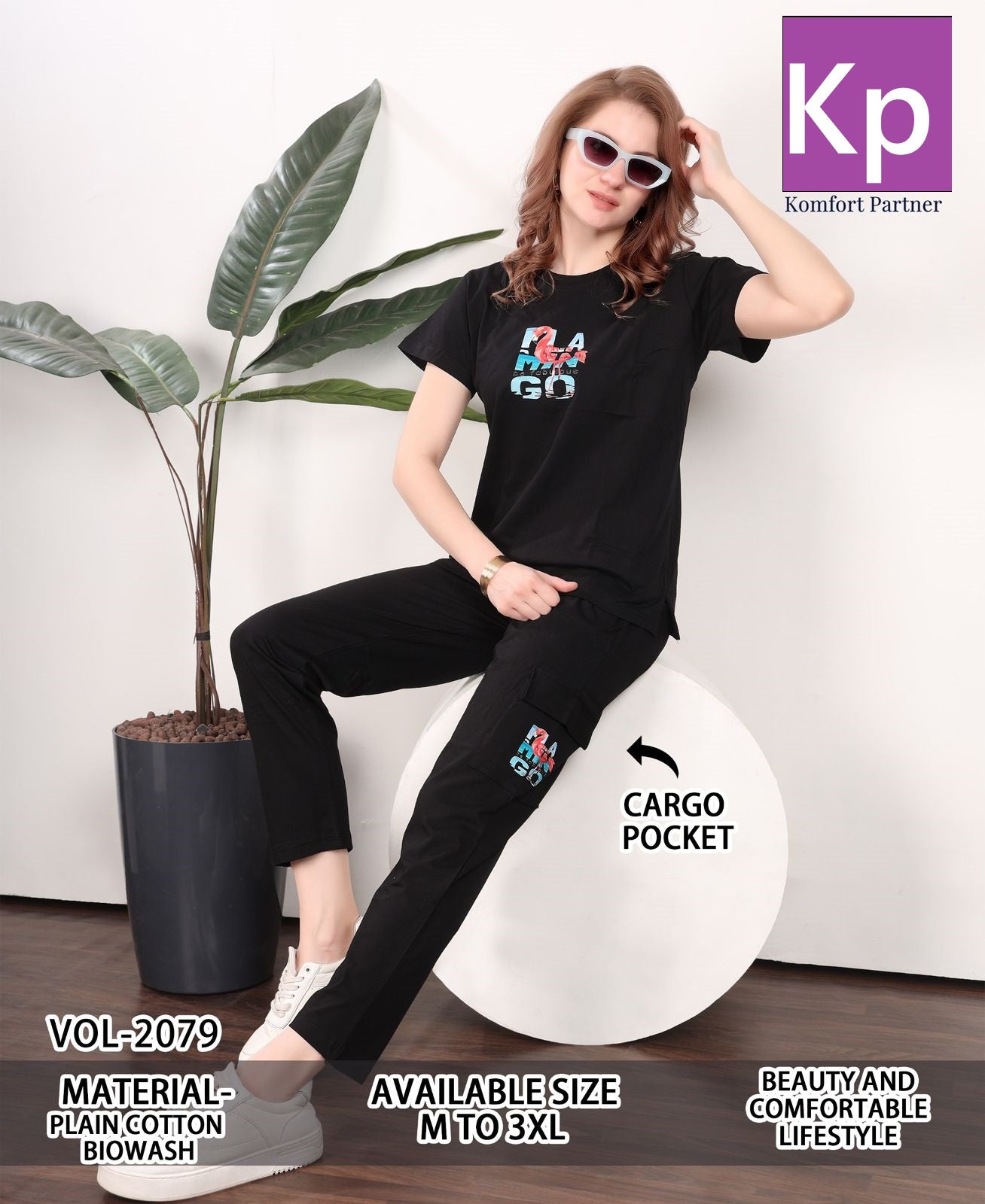 Vol 2079 Cargo Kp Cotton Biowashed Pyjama Night Suits Manufacturer Gujarat