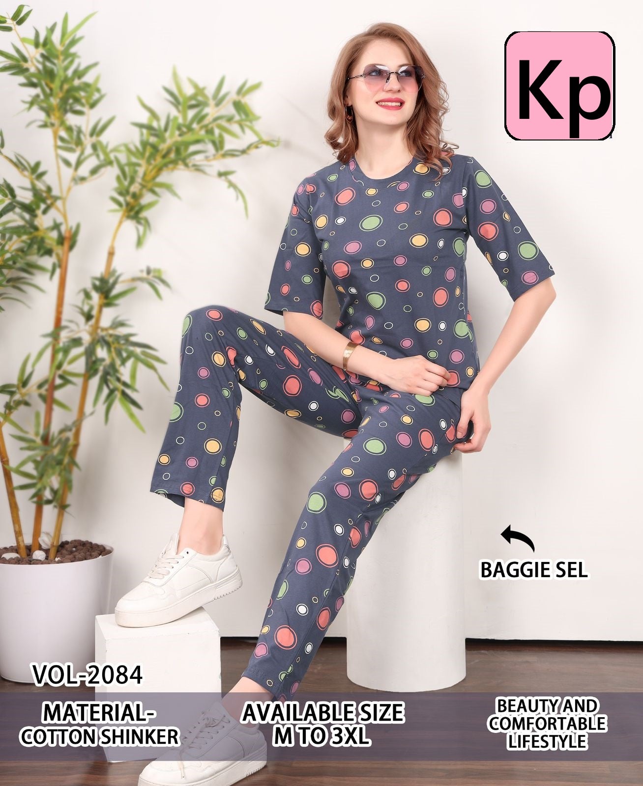 Vol 2084 Kp Cotton Pyjama Night Suits Exporter India