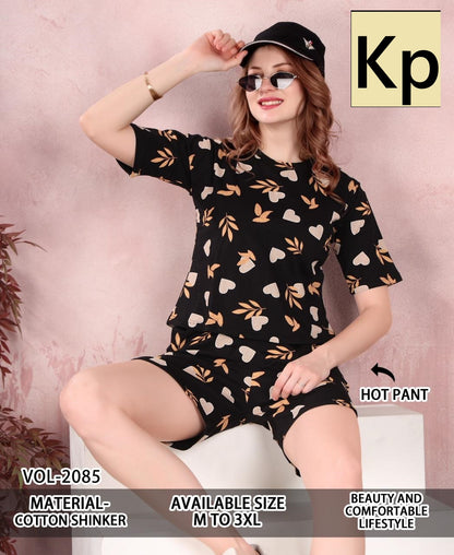 Vol 2085 Kp Cotton Shorts Night Suits Wholesale