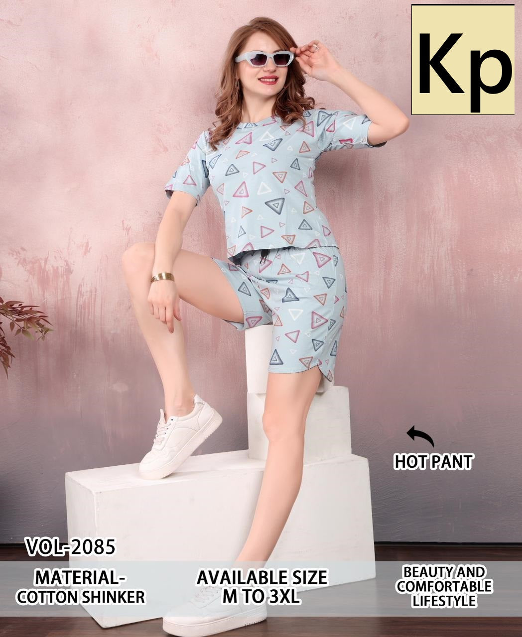 Vol 2085 Kp Cotton Shorts Night Suits Wholesale