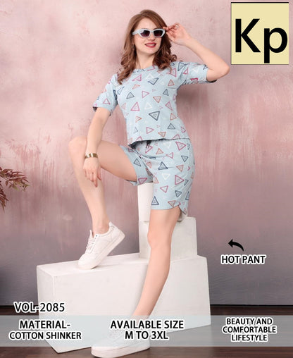 Vol 2085 Kp Cotton Shorts Night Suits Wholesale