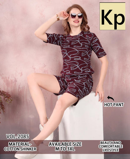 Vol 2085 Kp Cotton Shorts Night Suits Wholesale