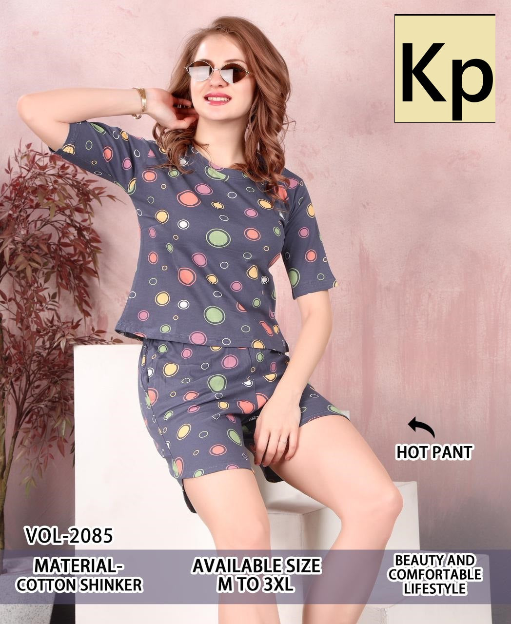 Vol 2085 Kp Cotton Shorts Night Suits Wholesale