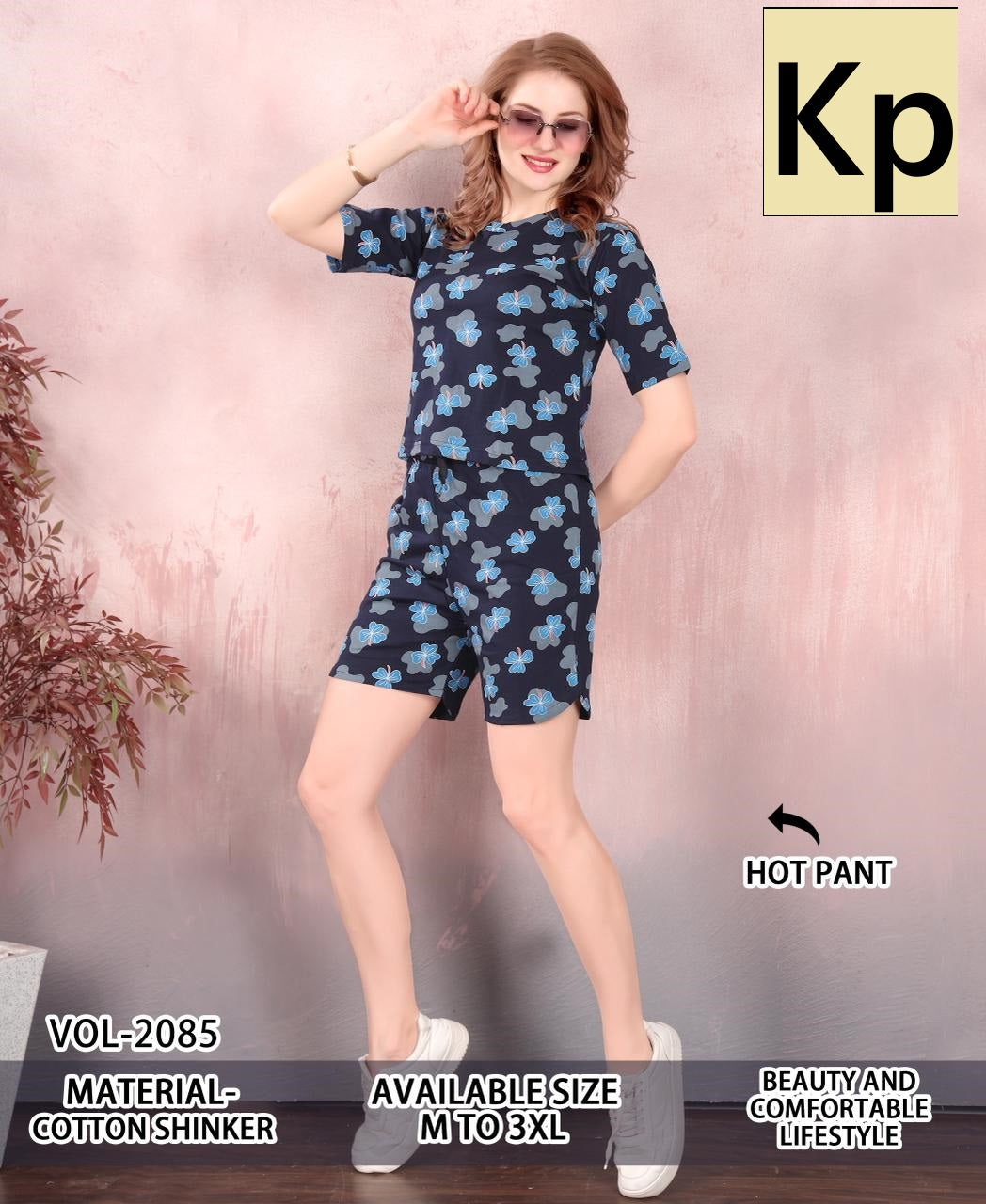 Vol 2085 Kp Cotton Shorts Night Suits Wholesale