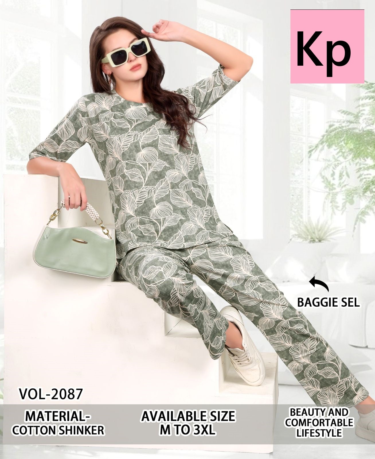 Vol 2087 Kp Cotton Pyjama Night Suits Wholesale
