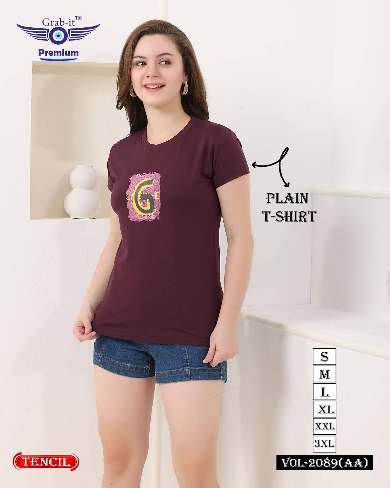 Vol 2089 Aa Grab It Tencil Women Tshirt Wholesaler Ahmedabad